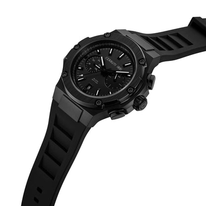 Cerruti CIWGQ0096601 Lucardo Dual Time Black Silicone Strap