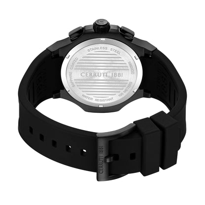 Cerruti CIWGQ0096601 Lucardo Dual Time Black Silicone Strap
