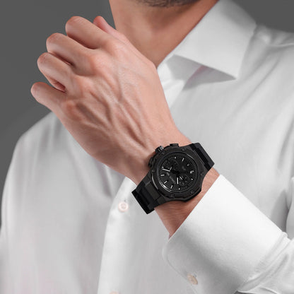 Cerruti CIWGQ0096601 Lucardo Dual Time Black Silicone Strap