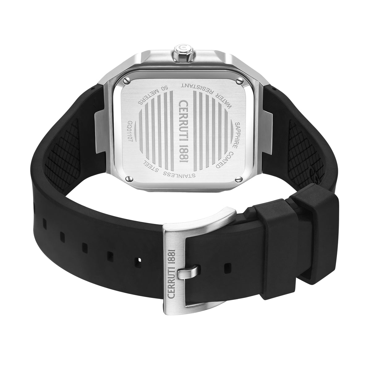 Cerruti CIWGQ0110701 Comacchio Black Silicone Strap
