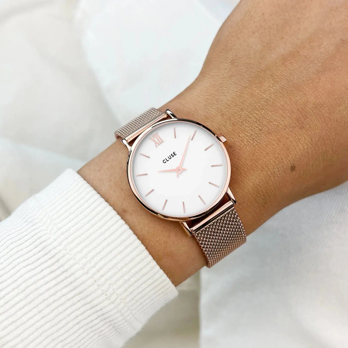 Cluse CW0101203001 Minuit Rose Gold Stainless Steel Mesh Bracelet