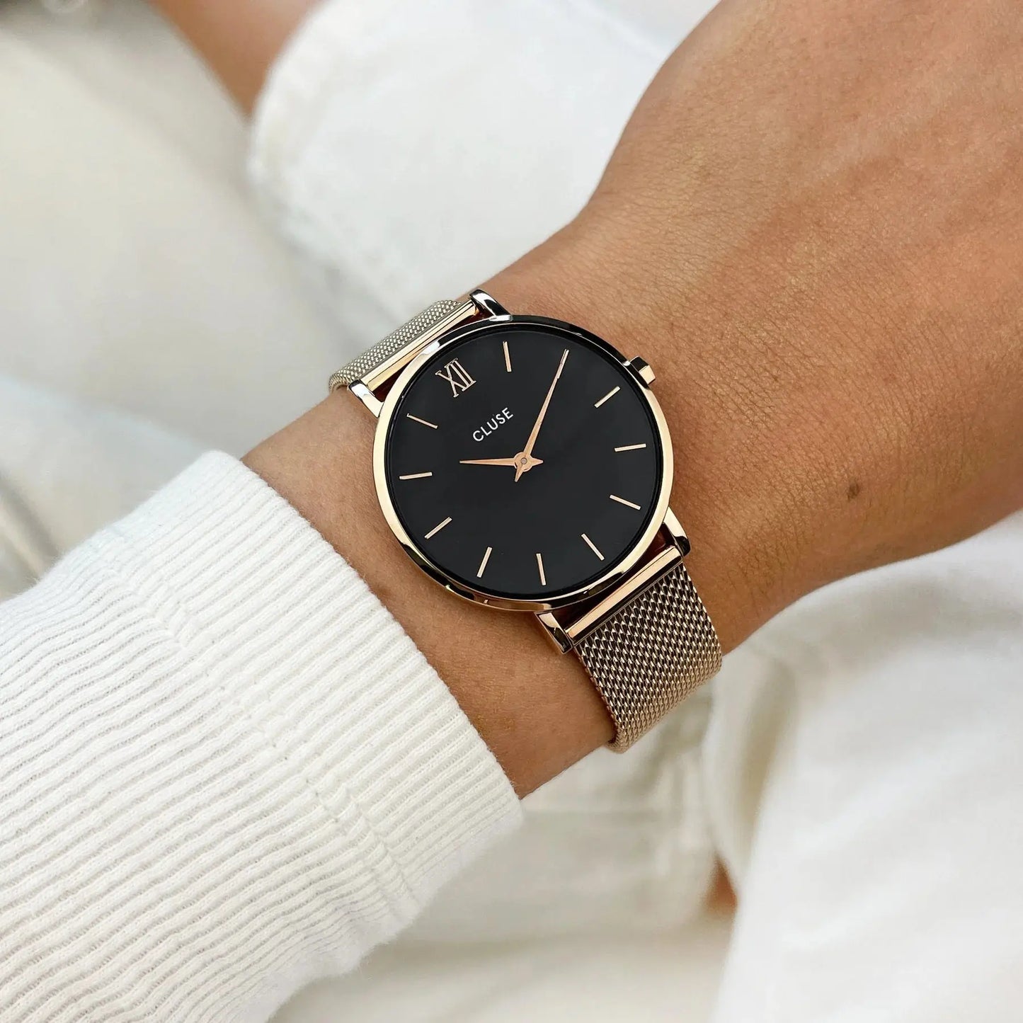 Cluse CW0101203003 Minuit Rose Gold Stainless Steel Mesh Bracelet