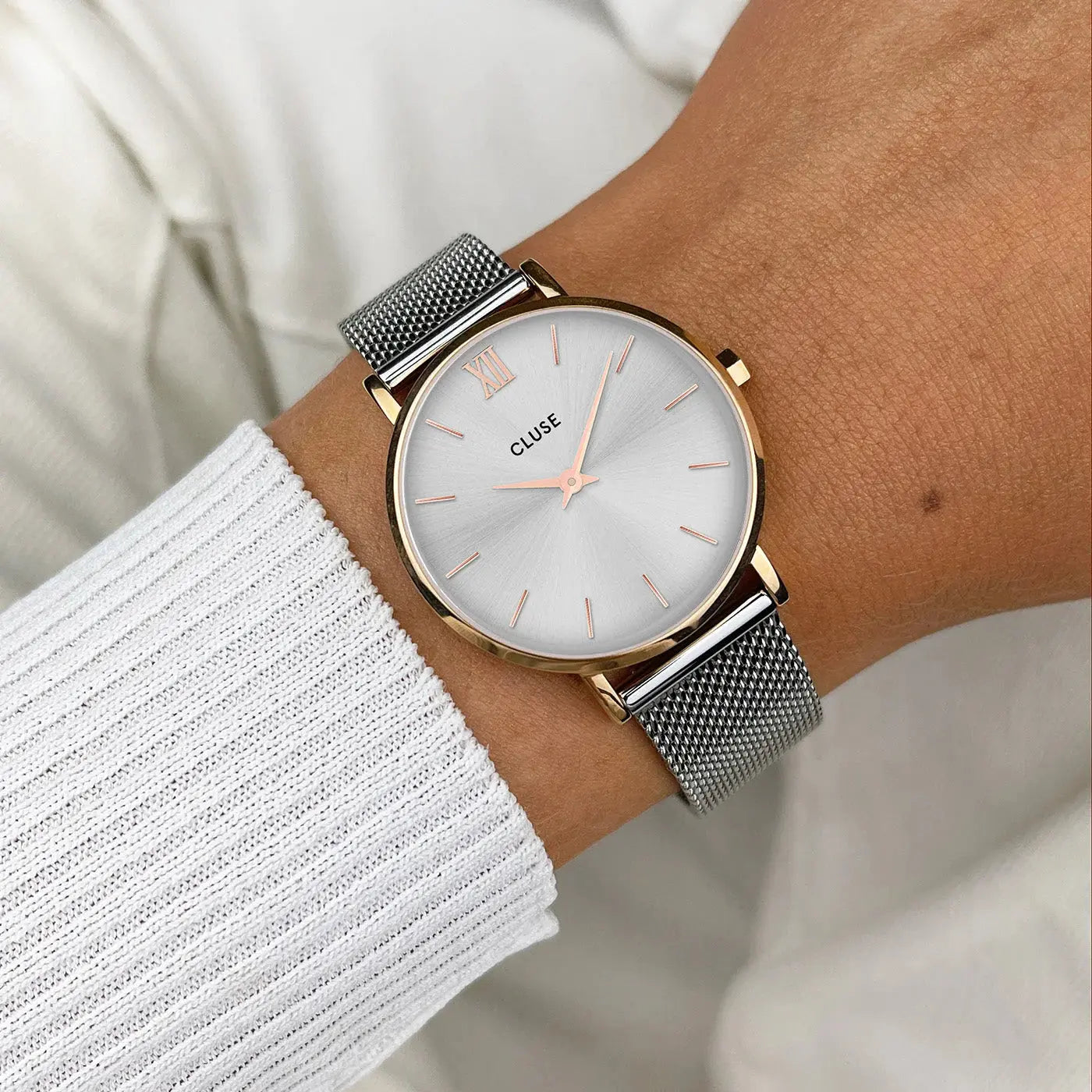 Cluse CW0101203004 Minuit Two Tone Stainless Steel Mesh Bracelet