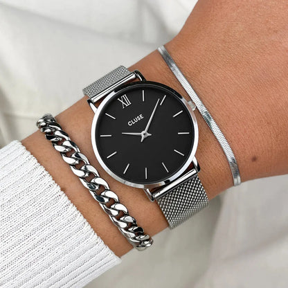 Cluse CW0101203005 Minuit Silver Stainless Steel Mesh Bracelet