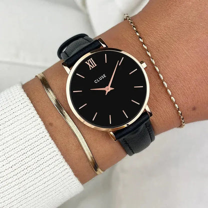 Cluse CW0101203013 Minuit Black Leather Strap