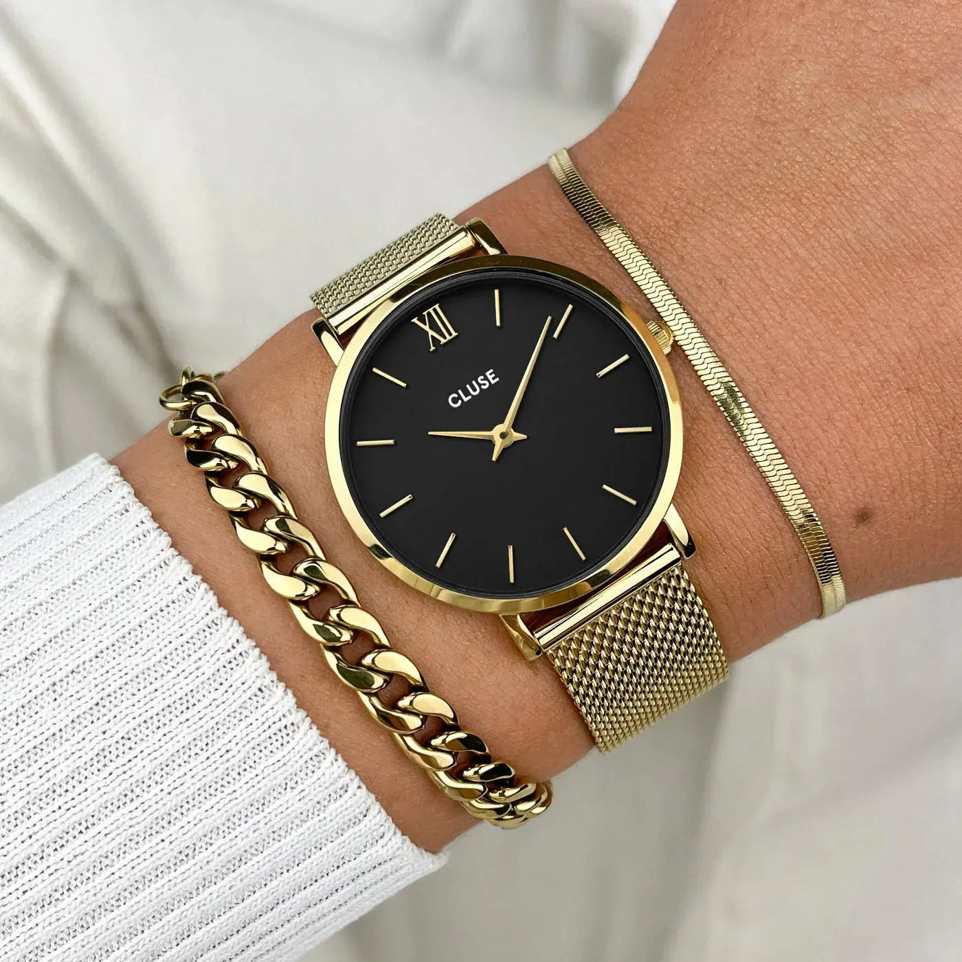 Cluse CW0101203017 Minuit Gold Stainless Steel Mesh Bracelet