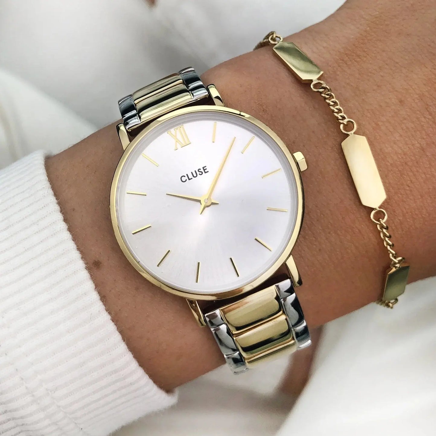 Cluse CW0101203028 Minuit Two Tone Stainless Steel Bracelet