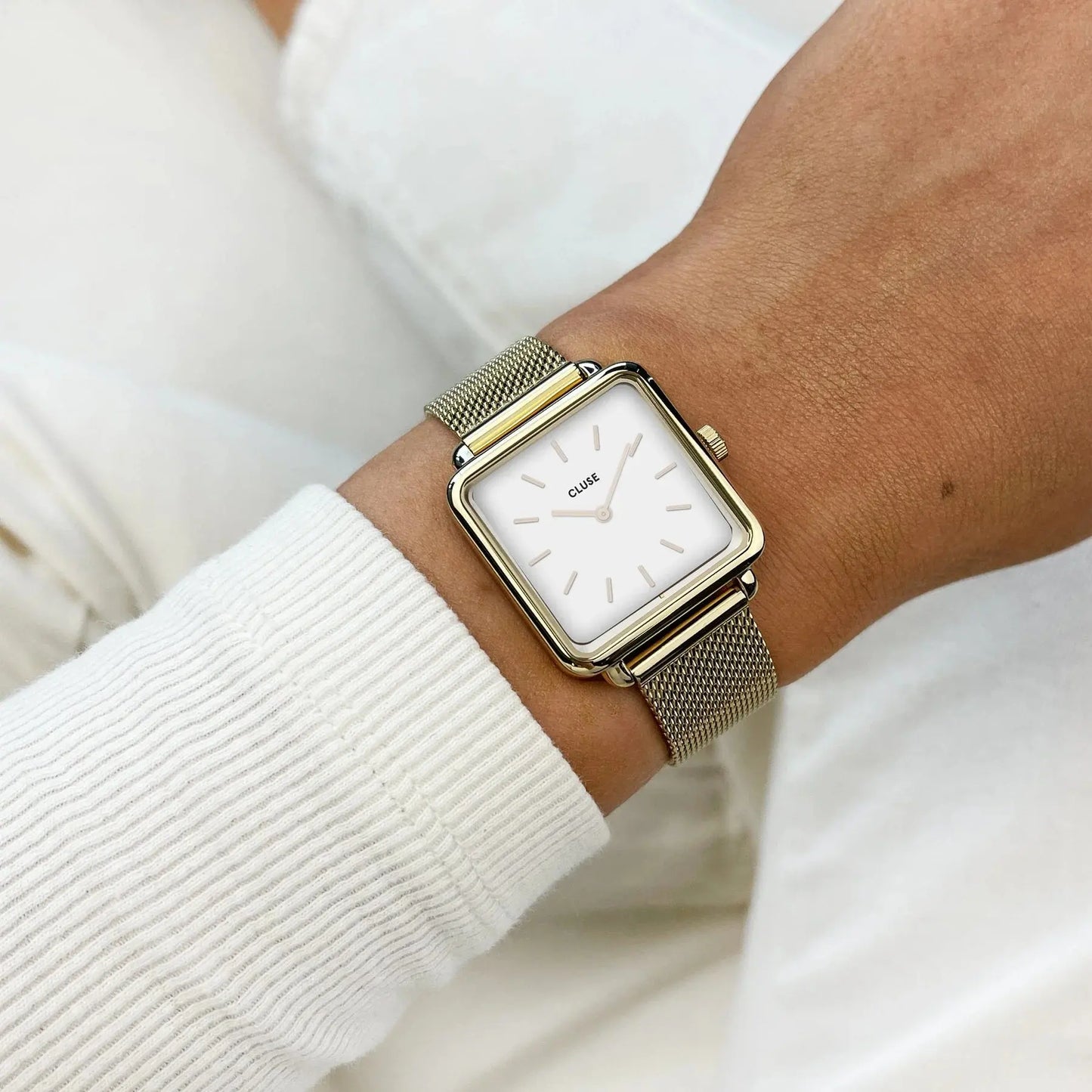 Cluse CW0101207002 La Tétragone Gold Stainless Steel Mesh Bracelet