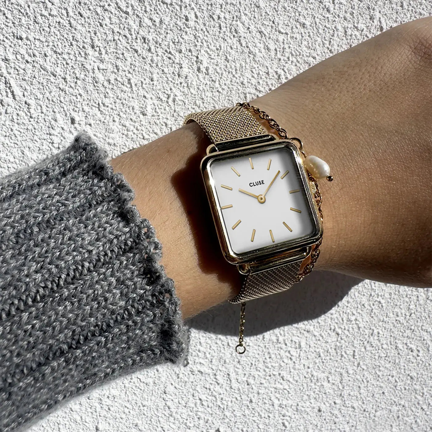Cluse CW0101207002 La Tétragone Gold Stainless Steel Mesh Bracelet