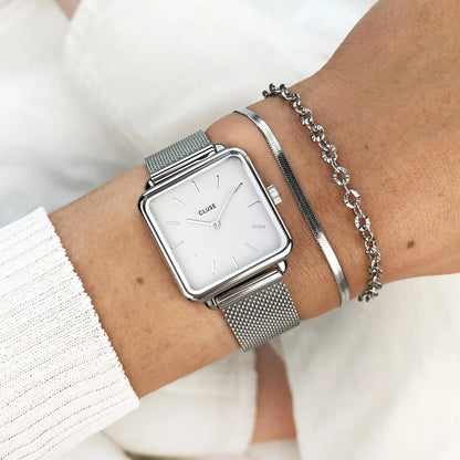 Cluse CW0101207003 La Tétragone Silver Stainless Steel Mesh Bracelet