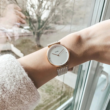 Cluse CW0101208001 Triomphe Two Tone Stainless Steel Mesh Bracelet