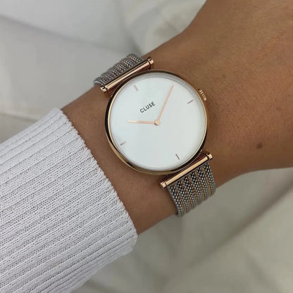 Cluse CW0101208001 Triomphe Two Tone Stainless Steel Mesh Bracelet