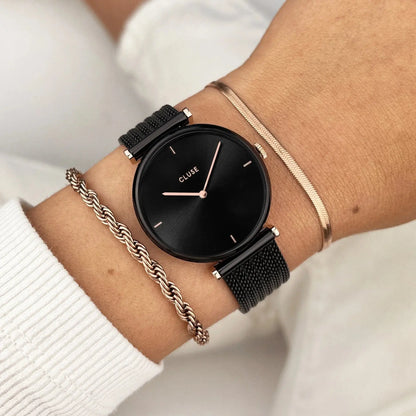 Cluse CW0101208004 Triomphe Black Stainless Steel Mesh Bracelet