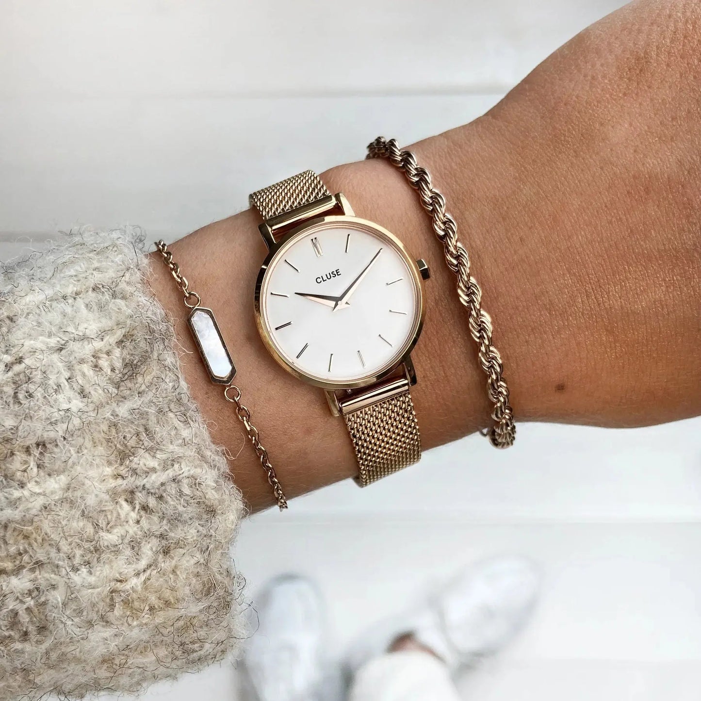 Cluse CW0101211003 Boho Chic Petite Rose Gold Stainless Steel Mesh Bracelet