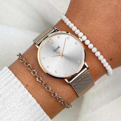 Cluse CW10205 Minuit Rose Gold Stainless Steel Mesh Bracelet
