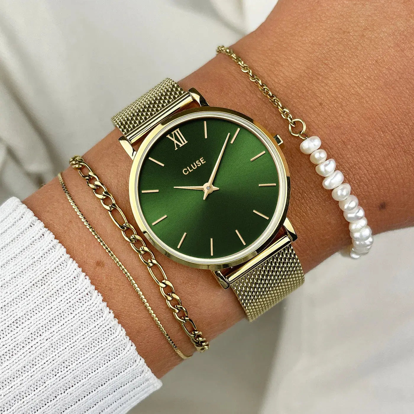 Cluse CW10206 Minuit Gold Stainless Steel Mesh Bracelet