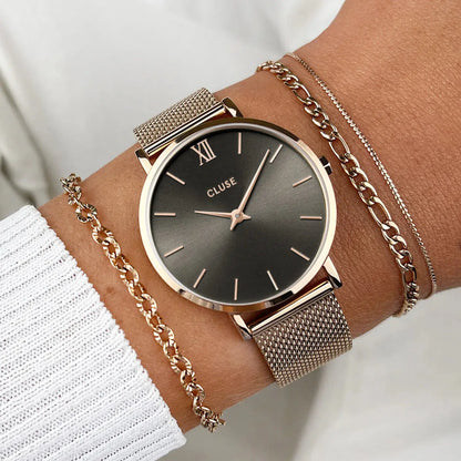 Cluse CW10207 Minuit Rose Gold Stainless Steel Mesh Bracelet