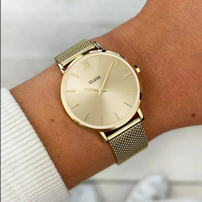 Cluse CW10208 Minuit Gold Stainless Steel Mesh Bracelet