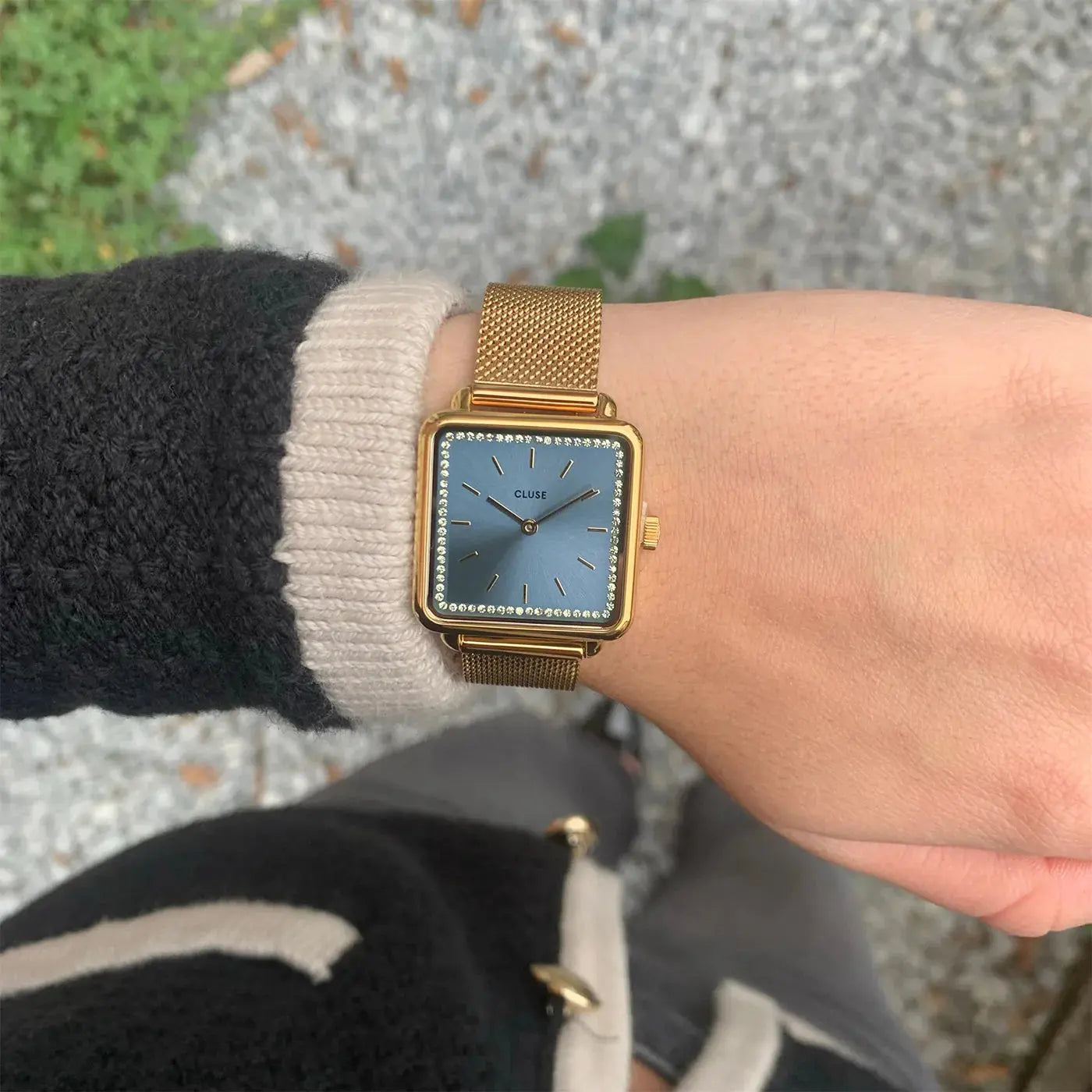 Cluse CW10310 La Tétragone Gold Stainless Steel Mesh Bracelet