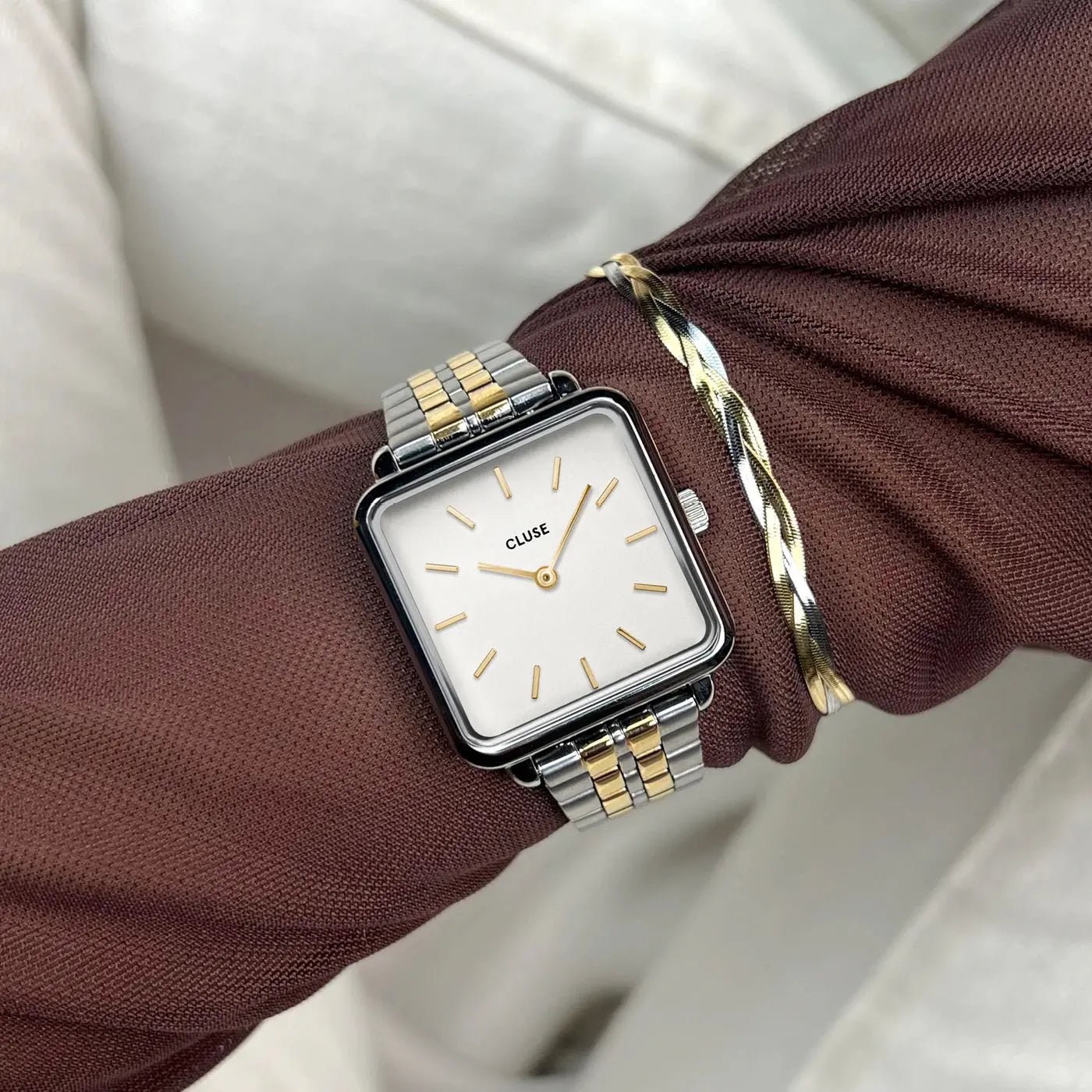 Cluse CW10313 La Tétragone Two Tone Stainless Steel Bracelet