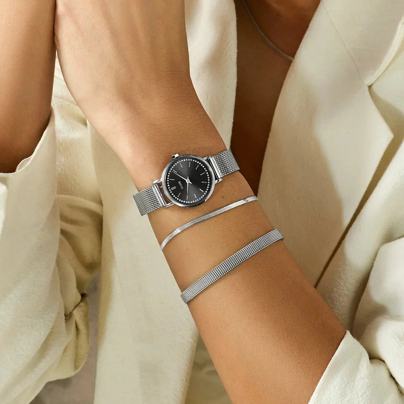 Cluse CW10502 Boho Chic Petite Silver Stainless Steel Mesh Bracelet