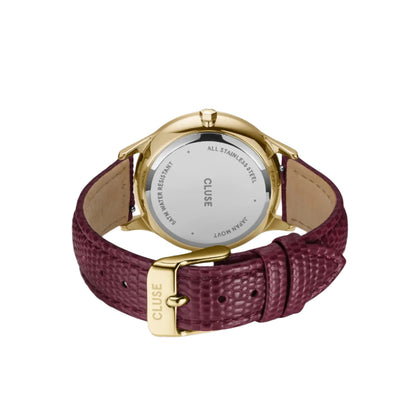 Cluse CW10706 Minuit Multifunction Dark Cherry Leather Strap