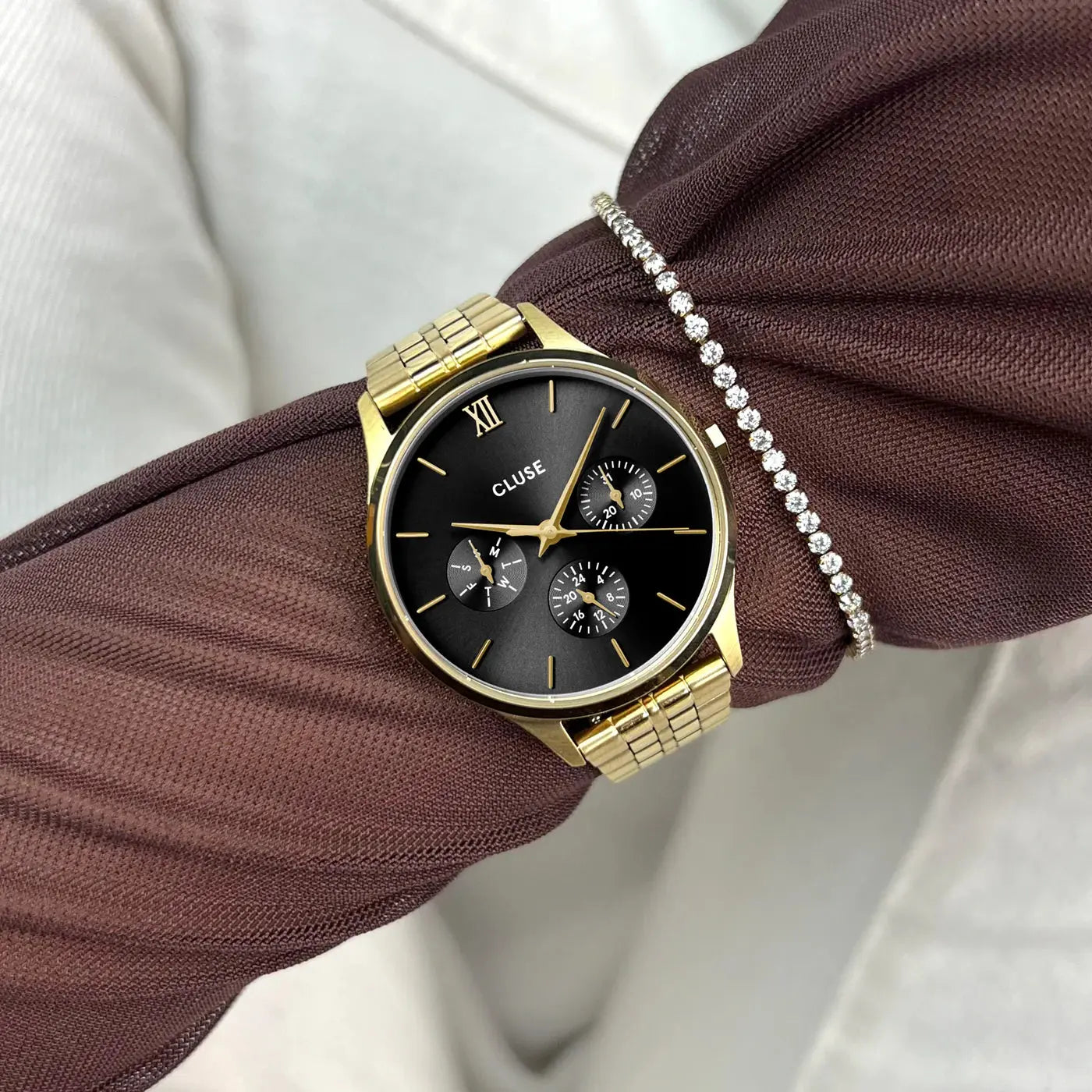 Cluse CW10707 Minuit Multifunction Gold Stainless Steel Bracelet