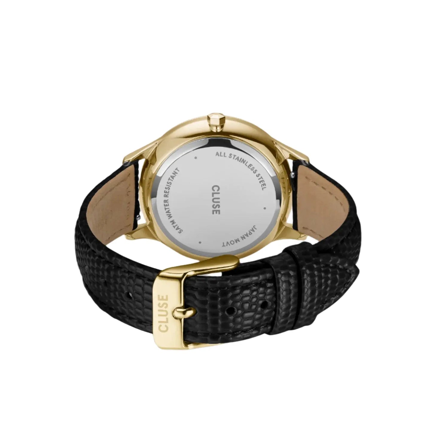 Cluse CW10708 Minuit Multifunction Black Leather Strap
