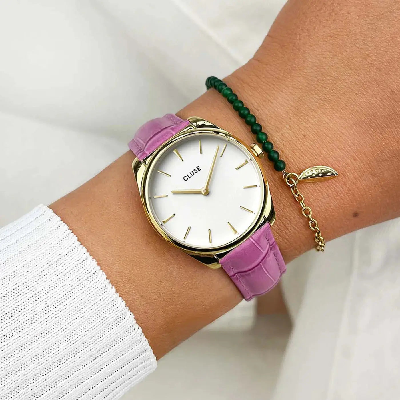 Cluse CW11213 Féroce Petite Pink Leather Strap