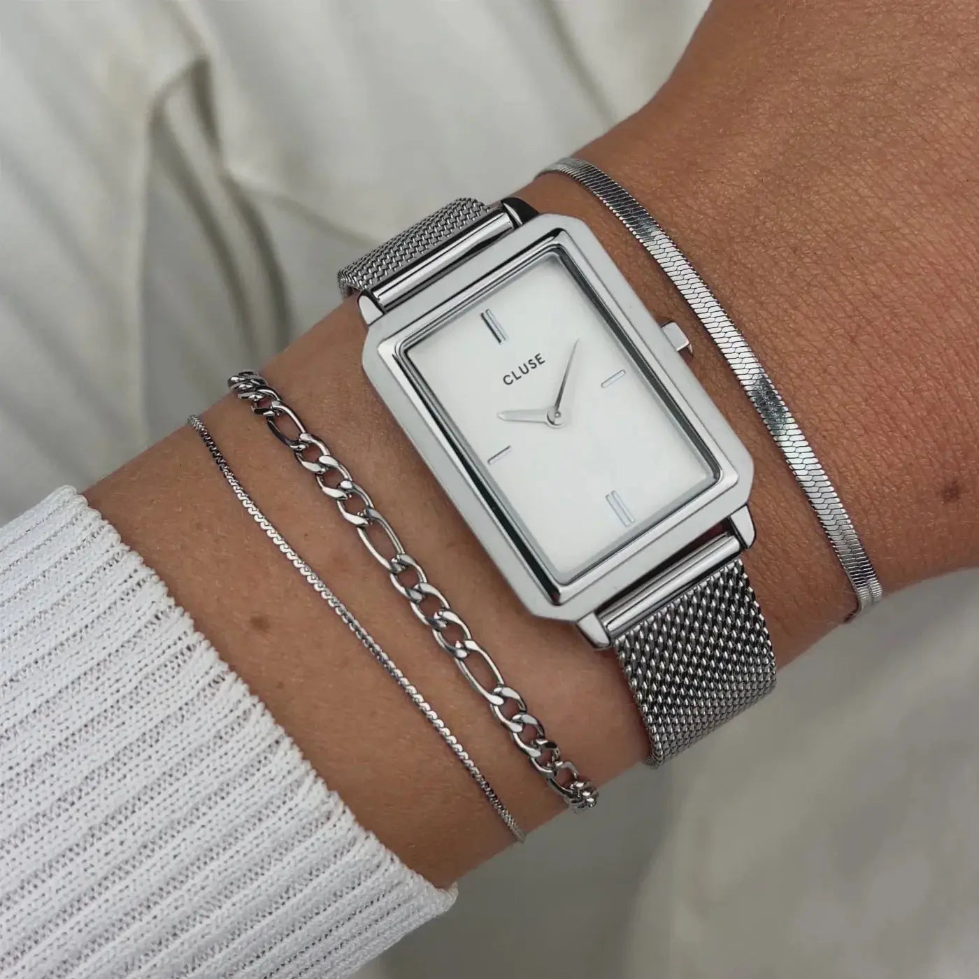 Cluse CW11509 Fluette Silver Stainless Steel Mesh Bracelet