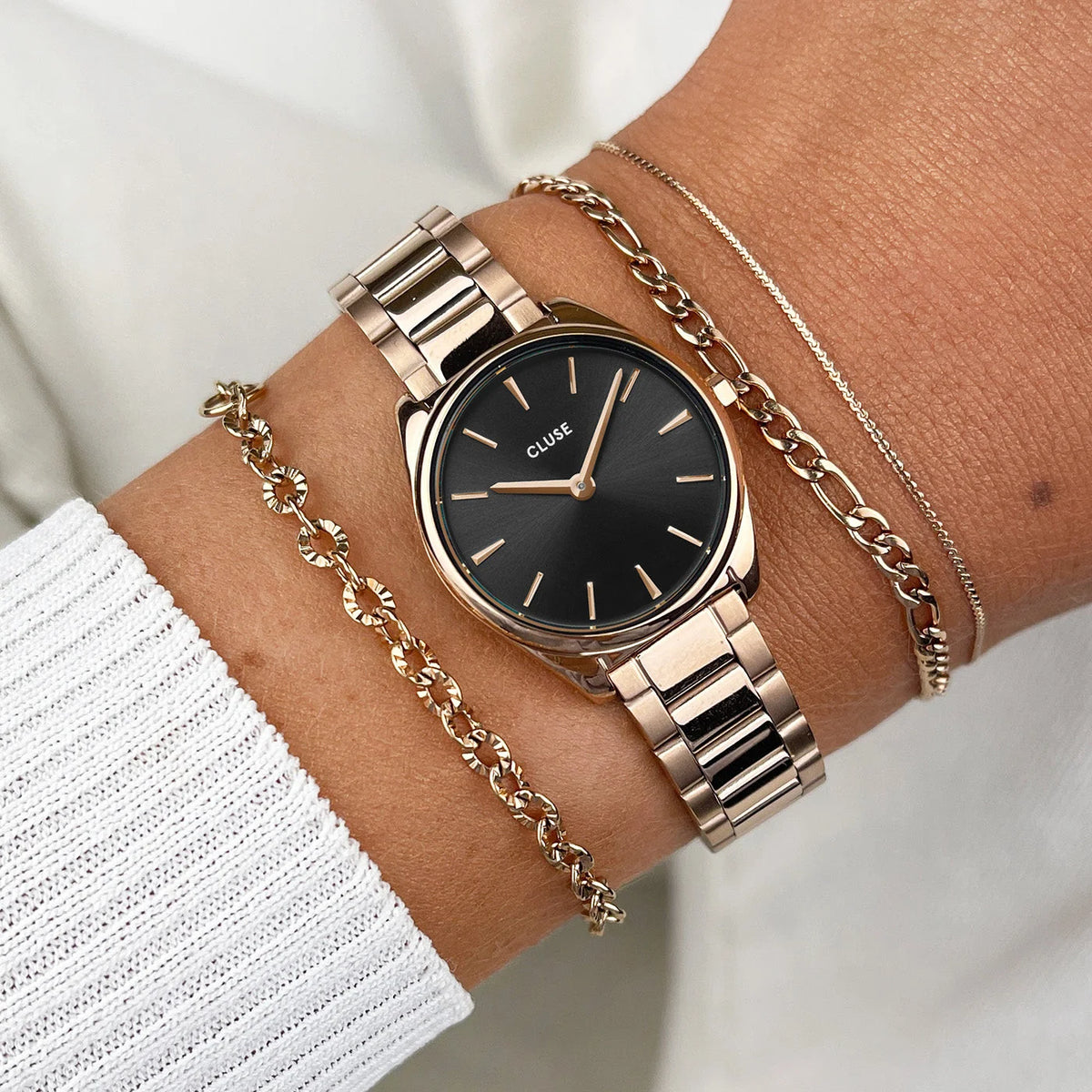 Cluse CW11703 Féroce Mini Rose Gold Stainless Steel Bracelet