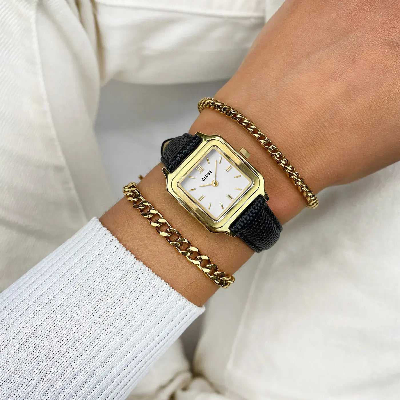 Cluse CW11805 Gracieuse Petit Black Leather Strap