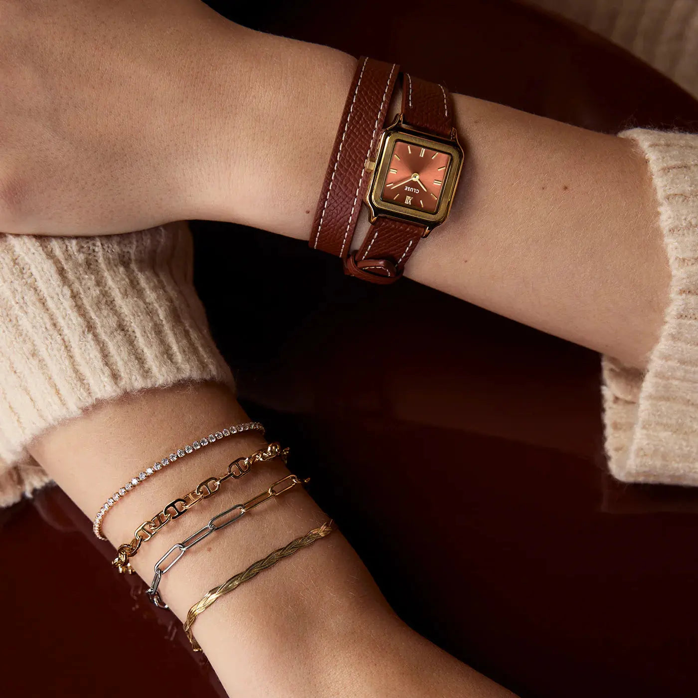 Cluse CW11810 Gracieuse Brown Leather Strap