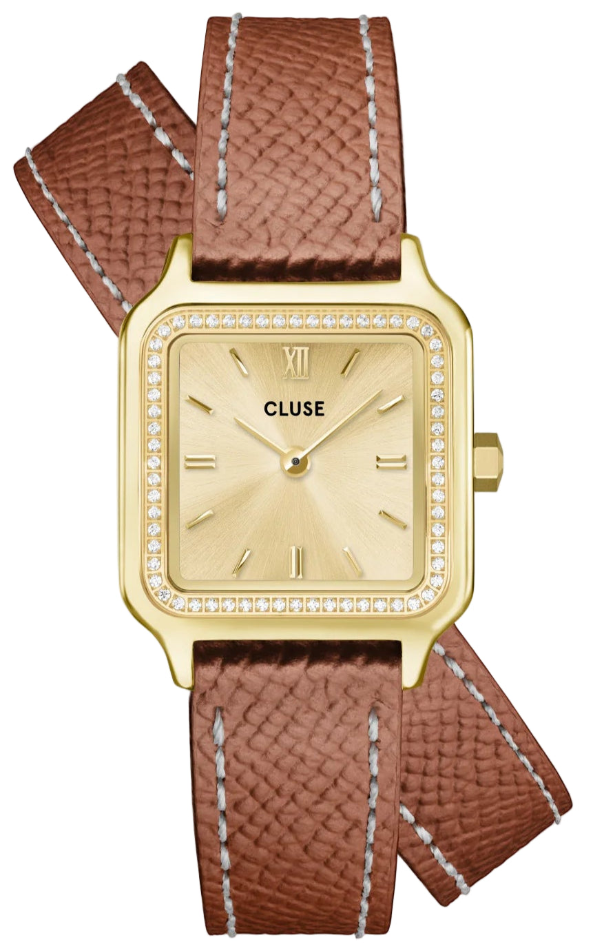 Cluse CW11821 Gracieuse Petit Double Brown Leather Strap