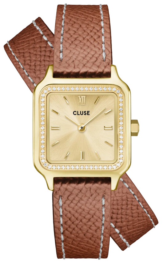 Cluse CW11821 Gracieuse Petit Double Brown Leather Strap
