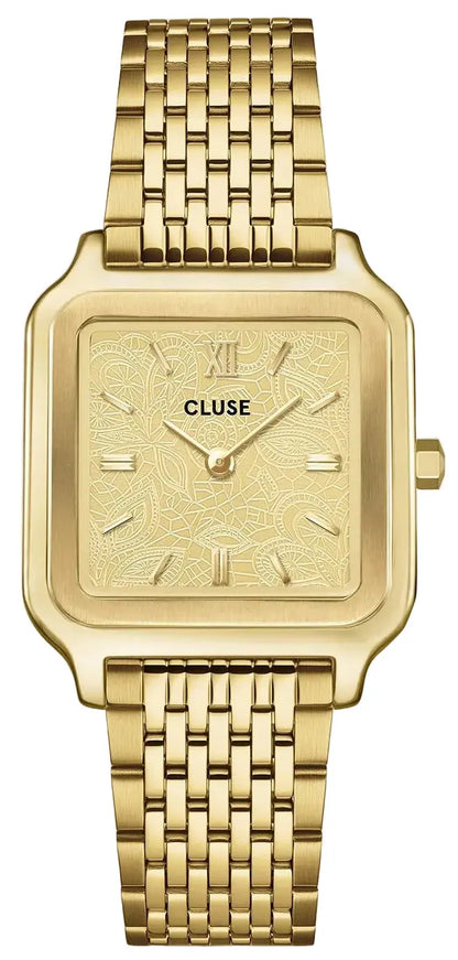 Cluse CW11912 Gracieuse Lace Textured Gold Stainless Steel Bracelet