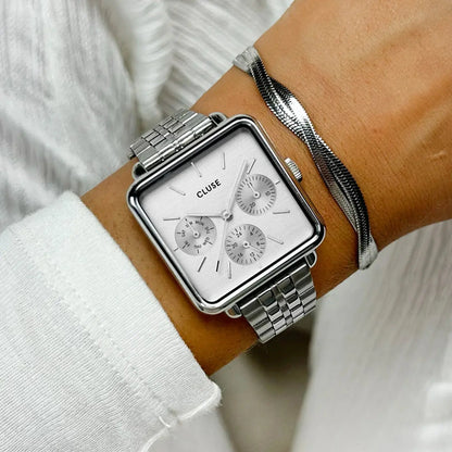Cluse CW13802 La Tétragone Multifunction Silver Stainless Steel Bracelet