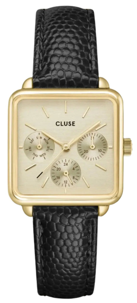 Cluse CW13806 La Tétragone Multifunction Black Leather Strap
