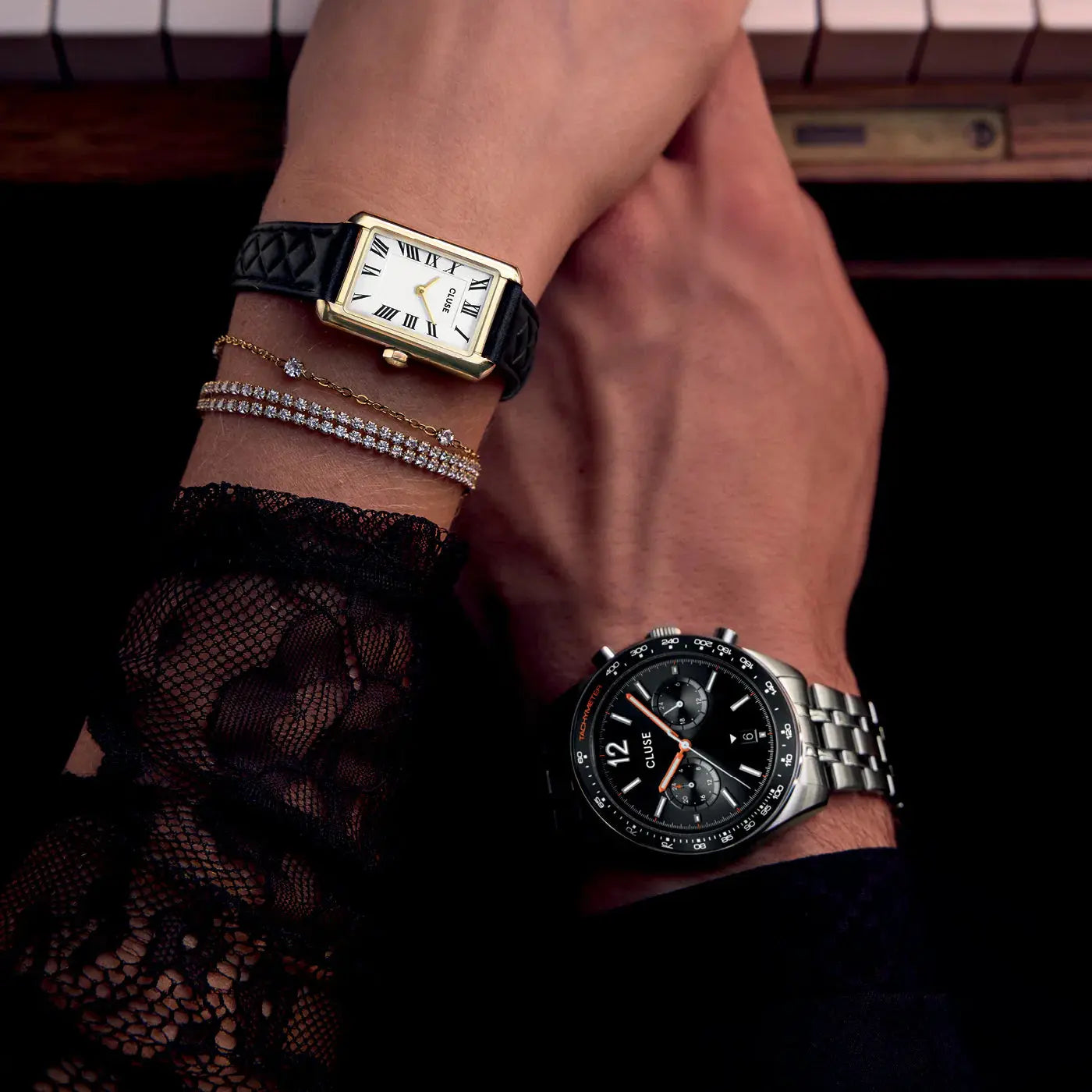 Cluse CW15005 Belisenna Black Leather Strap