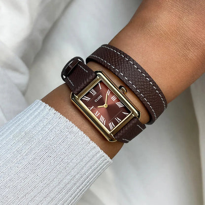 Cluse CW15006 Belisenna Double Brown Leather Strap