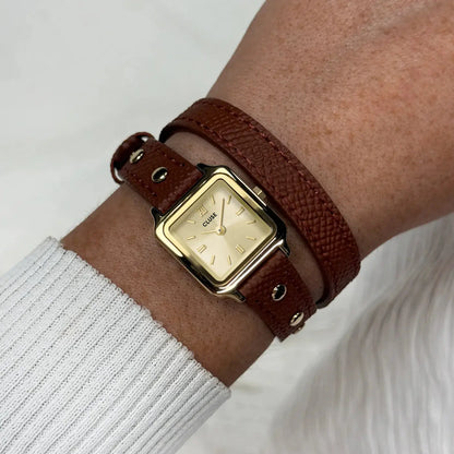 Cluse CW15507 Gracieuse Mini Double Brown Leather Strap