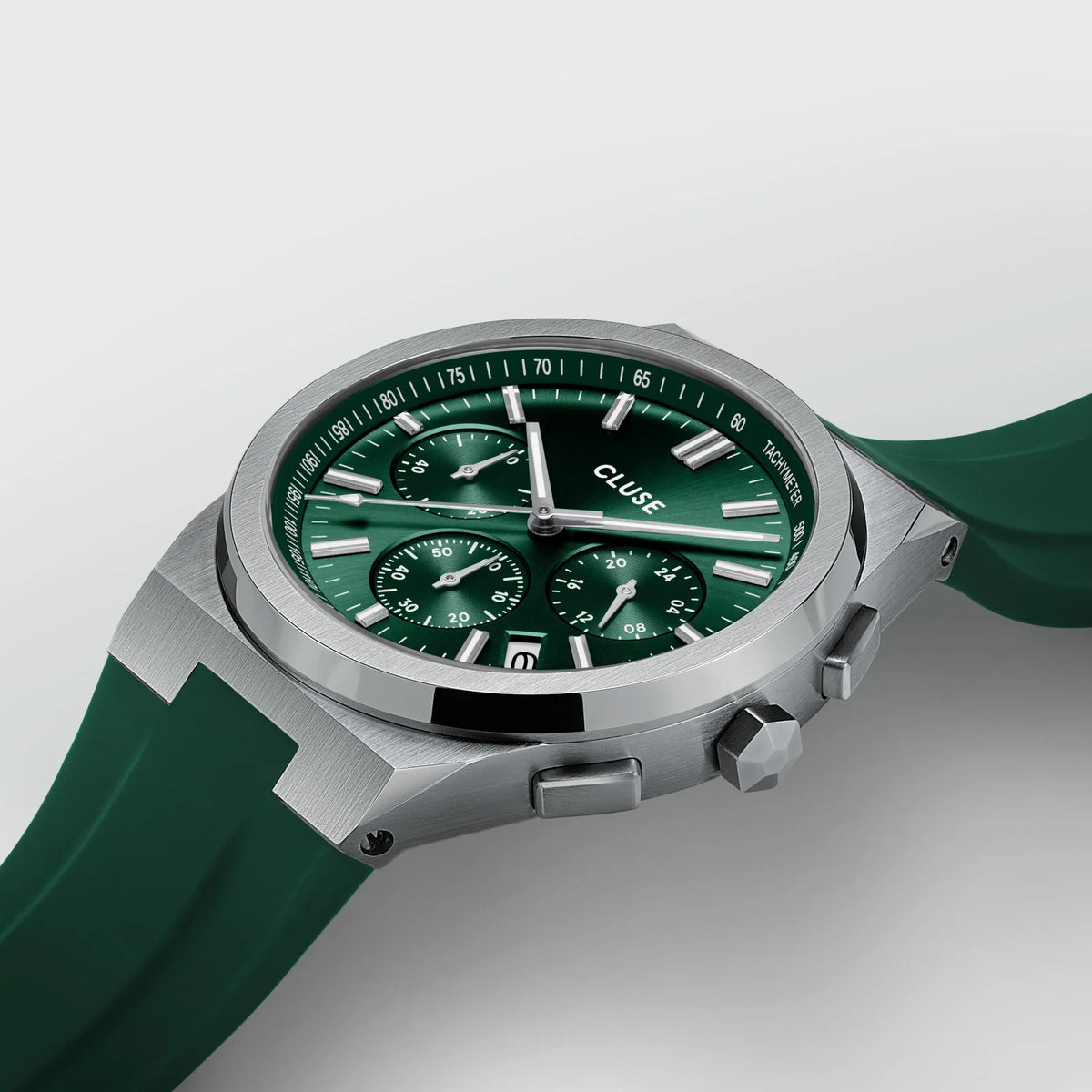 Cluse CW20808 Vigoureux Chrono Green Silicon Strap