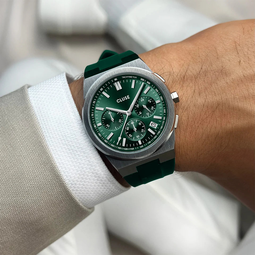 Cluse CW20808 Vigoureux Chrono Green Silicon Strap