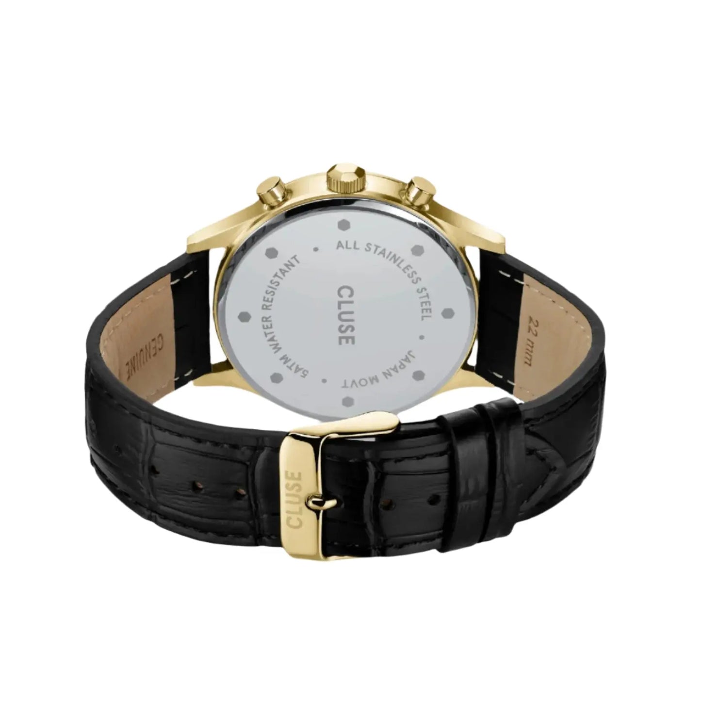 Cluse CW21004 Anthéor Multifunction Black Leather Strap