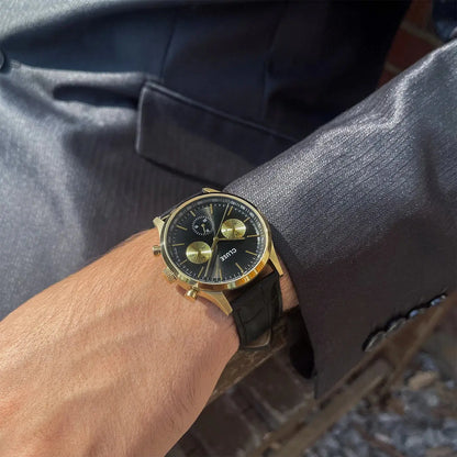 Cluse CW21004 Anthéor Multifunction Black Leather Strap
