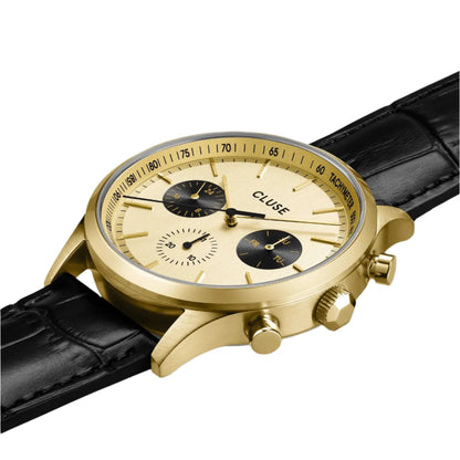 Cluse CW21005 Anthéor Multifunction Black Leather Strap