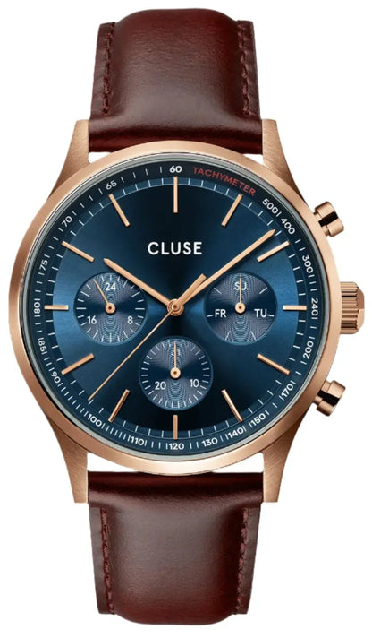 Cluse CW21009 Anthéor Multifunction Brown Leather Strap