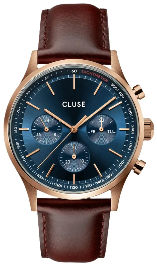 Cluse CW21009 Anthéor Multifunction Brown Leather Strap