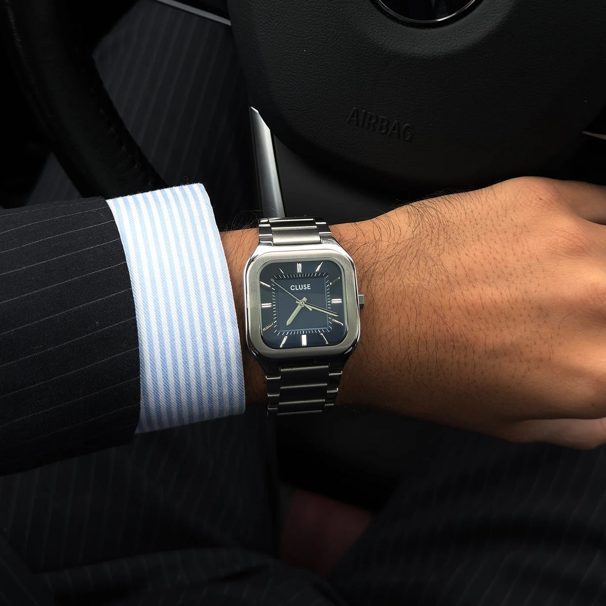 Cluse CW25701 Quadrus Silver Stainless Steel Bracelet