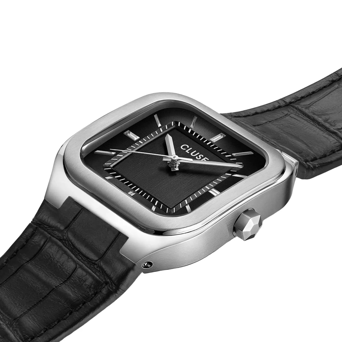 Cluse CW25703 Quadrus Black Leather Strap